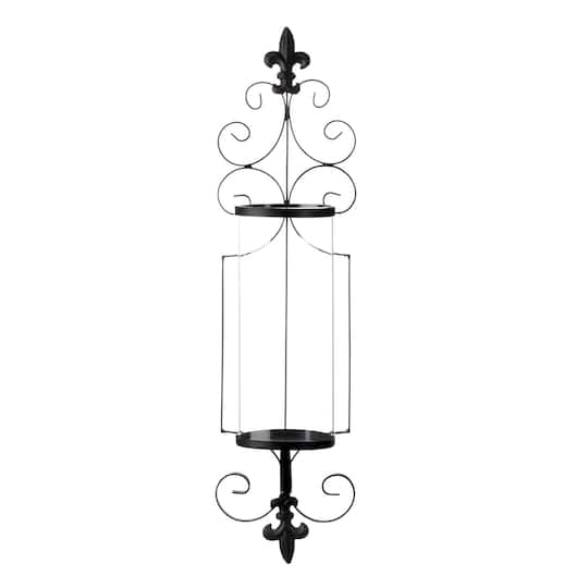 27" Fleur-De-Lis Candle Wall Sconce
